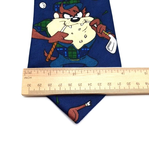 Looney Tunes Mens Tie Tasmanian Devil Golf Vintage Cartoon TAZ Warner Brothers - Picture 3 of 6